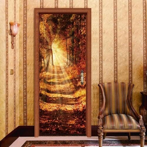 YMT206 Creative Fridge Door Cover Wall Sticker Fashion nature landscape poster PVC art Decal Wall Stickers Home Decor
