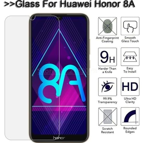 2PCS Honor 8A Glass Screen Protector Cover Tempered Glass For Huawei Honor 8A JAT-LX1 JAT LX1 8 A Honor8A Protective Glass Film