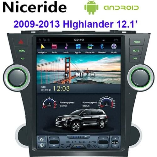 12.1'' Vertical Screen Tesla Style Android 7.1 Car Radio for Toyota Highlander GPS Navigation Video Multimedio Player BT Wifi