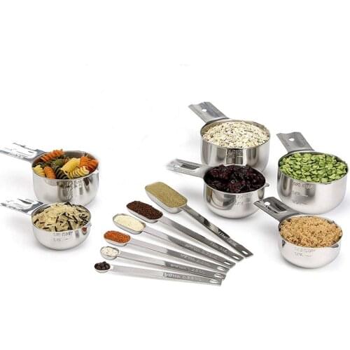 13Pcs Set Multi Purpose Stainless Steel Measuring Cup Measuring Spoons Cooking Baking Tools with Scale Kitchen Gadgets