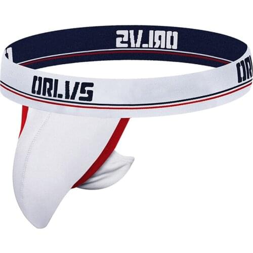 2020 ORLVS Brand Sexy Underwear Thongs Transparent Cotton Jockstrap Briefs Man G String Thongs Mens Underpants OR185