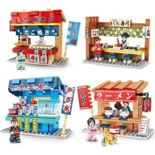 4boxes/set Sembo 601065 601066 601067 601068 Kids Building Toys Blocks Girls Puzzle Snack Bar no box