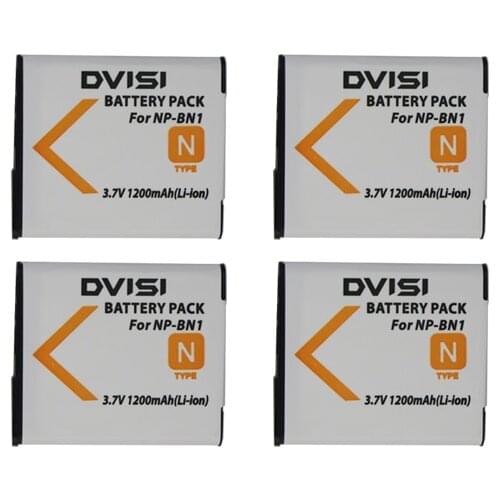 4Pcs/lot 1.2Ah NP-BN1 NP BN1 camera Battery for SONY DSC-W390 DSC-W380 DSC-W370 DSC-W350 TX9 T99 WX5 TX7 TX5 W320 W360 QX100