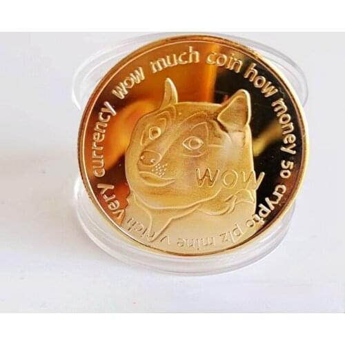 999 Plated Gold Silver Dogecoin Commemorative Coins Cute Dog Pattern Dog Year Collection Coins