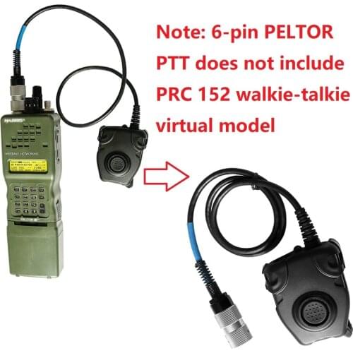 Peltor 6 Pin PTT Headset Adapter For AN/PRC152 PRC148 Military walkie-talkie Accessory