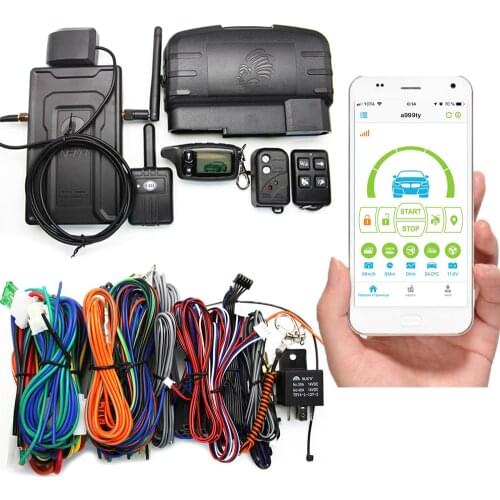 English/Russian Version Two Way Car Alarm System with LCD Remote Engine Start 2-way Car Alarm Tomahawk TW9010 Car Alarm for Car