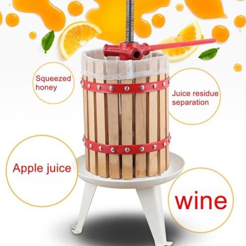 Drum Grape Press Fruit and Vegetable Press Household Commercial Agricultural Manual Juicer Wood Press 30L