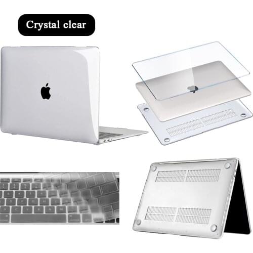 For Apple MacBook Pro 13"/15"/16"/MacBook Air 13" A2337/11"/Macbook 12"/White A1342 Transparent Laptop Hard Shell+Keyboard Cover
