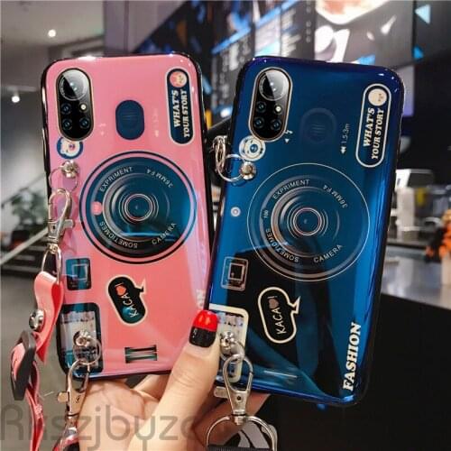 For Huawei Mate 40RS 40 Pro Plus Case Retro Camera Phone Case Nova 8SE 8 Pro Fashion Silicone Soft Back Cover With Strap Fundas