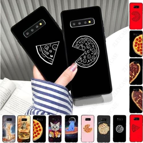 Best Friends Cat eating Pizza in Space Phone Case For samsung s10 s20fe s9 s30 s20ultra s21plus note8 9 10plus note20ultra Coque