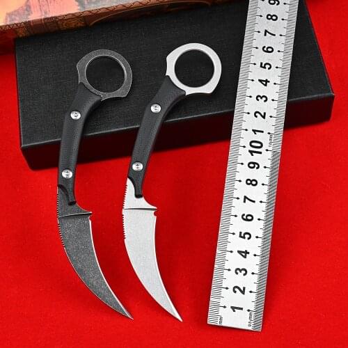 Cs Go Karambit D2 Fixed Blade Knife Tactical Military Outdoor Survival Knives Utility Army Knifes Rescue Self Defense Tools