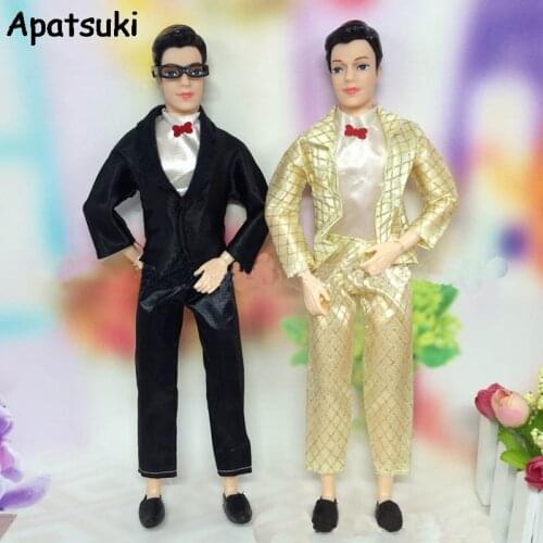 1SET Handmade Doll Clothes For Ken Male Doll Business Suit With White Shirt For Barbies Boy Firend Doll Accessories
