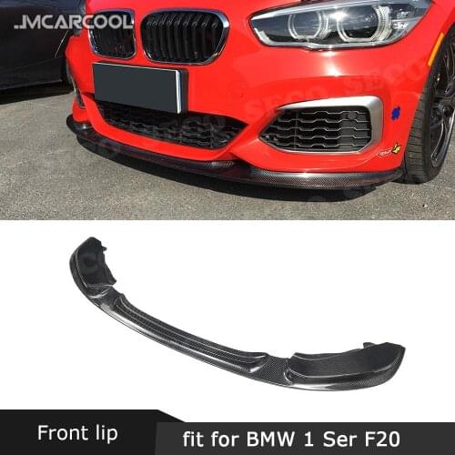 For BMW 1 Series F20 M Sport Hatchback 2016-2018 Front Bumper Lip Spoiler Carbon Fiber / FRP 3D Style Head Chin Shovel
