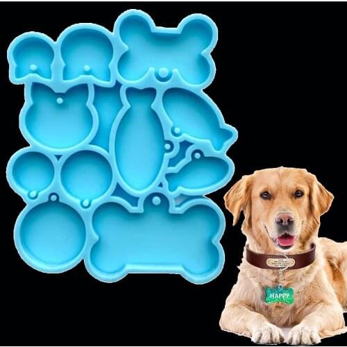 Dog Cat Pet Tag Resin Mold Kit Crystal UV Epoxy Silicone Molds Hanging Keychain Pendant Jewelry Making Supplies DIY Craft Tool