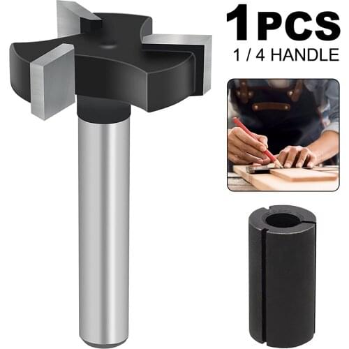 Surfacing Router Bits 1/4in Shank 1 inch Cutting Diameter Slab Flattening Router Bit 3 Wing Wood Planing Bit Wood Milling Cutter