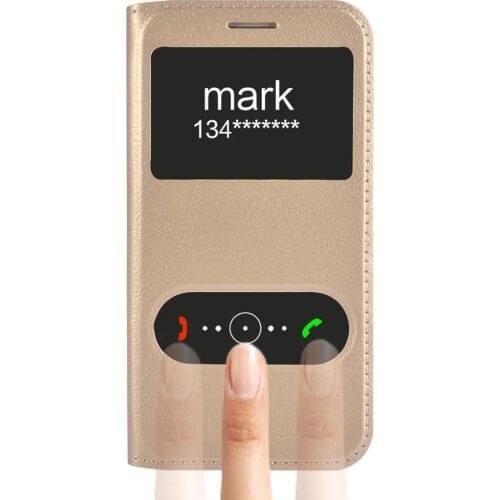 Double Window View Flip Leather Cover Phone Case For Samsung Samsng Galaxy S3 S 3 Iii i9300 Galaxys3case Samsung9300 Coque Funda