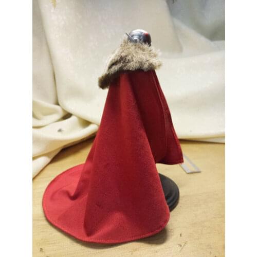 Red 1/12 Fur Collar Long Cloak for 6" Figure Doll