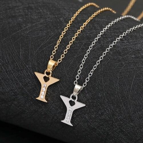 Tiny Swirl Initial Alphabet Letter Y Necklace 26 English Cursive Luxury Monogram Name Letters Word Chain Necklaces