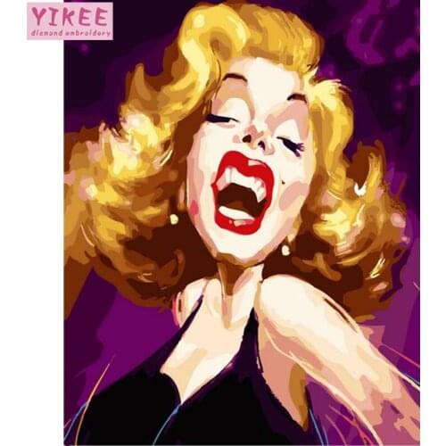 Diy oil paint by numbers kits for adult,cartoon,abstract,painting by number marilyn monroe