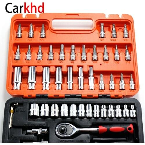 Set Of Tools For Car Repair Boat Motorcycle 52pcs Hand Mechanical Tool Ratchet Sets Socket Wrench Ratchet Screwdriver Kit