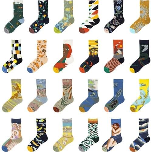 Hot Sale Funny Men Women Fashion Harajuku Creative Personality Sock Autumn Winter Warm Comfortale Art Abstract Oil Painting Sock