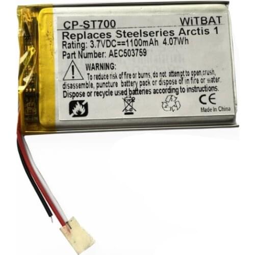 New Battery for SteelSeries Arctis 1&3&7 Wireless Gaming Headset Li Polymer Rechargeable Pack Replacement 3.8V AEC503759