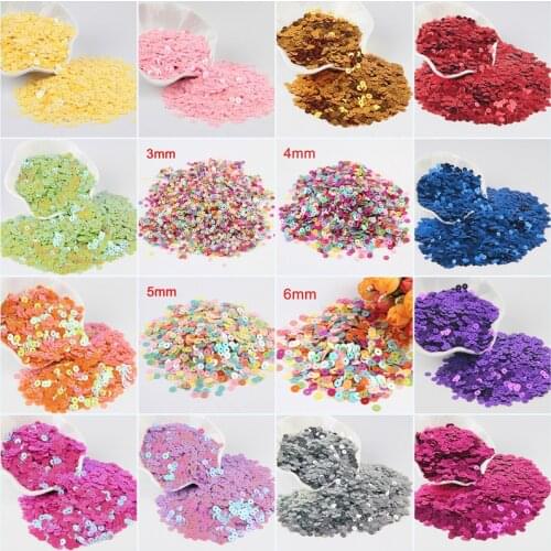 Sequin 3mm 4mm 5mm 6mm Flat Sequin Round Loose Sequins for Crafts Paillette Sewing Garment Bags Shoes DIY Accessories 10g