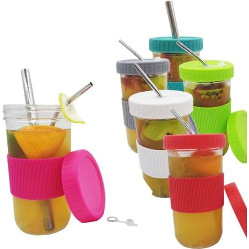 Portable Reusable Straw Cup Water Bottle Cup with straw Glass Tea juice Water Drinking Cup Tumbler Cup Straw Mug Drinkware