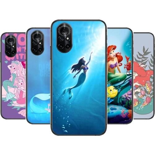 Pink Aqua Mermaid Clear Phone Case For Huawei Honor 20 10 9 8A 7 5T X Pro Lite 5G Black Etui Coque Hoesjes Comic Fash design