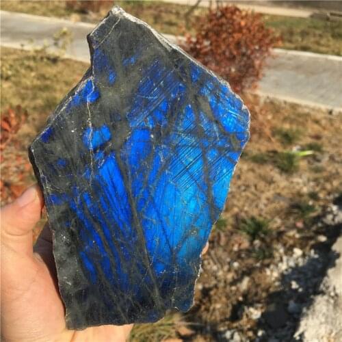 Rare 900-1000g natural blue light labradorite moonlight stone reiki healing mineral crystals facet polished rough gemstone