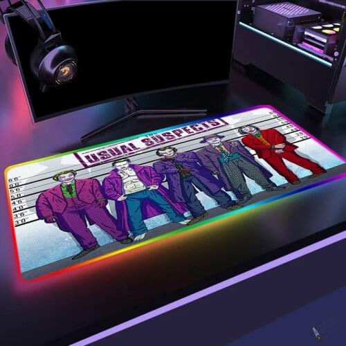 RGB Mouse Pad Gamer Girl Joker Table Pads Backlight PC Gamer Cabinet Varmilo Gamers Accessories Gaming Mouse Mat Rug Mausepad