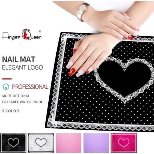 Fingerqueen Silicone Pillow Hand Holder Cushion Lace Table Washable Foldable Mat Pad Nail Art Salon Manicure Practice