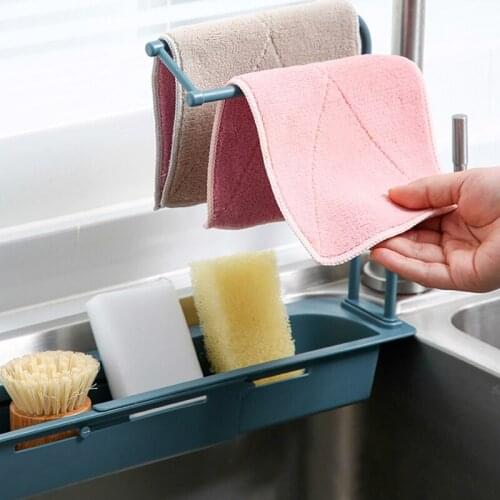 Telescopic Sink Shelf Kitchen Soap Sponge Sink Drain Rack Sinks Holder Organizer Storage Basket Kitchen Gadgets Accessories
