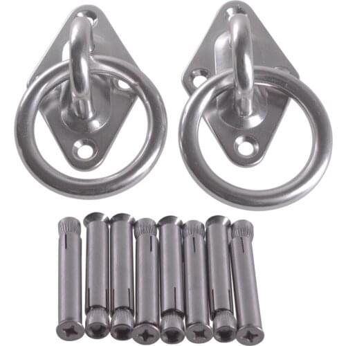 Triangle 304 Stainless Steel 80x50MM U Design Ring Hook M8 Ceiling Hook Hanger with Crosshead Expansion Screw Set of 10