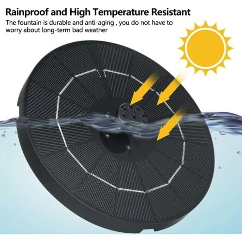 Solar Fountain Upgraded 6 Nozzle 3.8W Solar Powered Fountain Pump Solar Bird Bath Fountain for Bird Bath Pond Pool