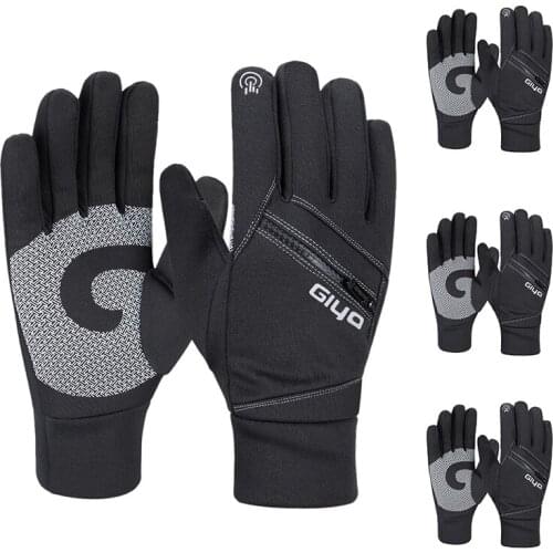 GIYO Cycling Gloves Bicycle Warm Touchscreen Full Finger Gloves Winter Waterproof Outdoor Skiing Motorcycle Riding Gloves