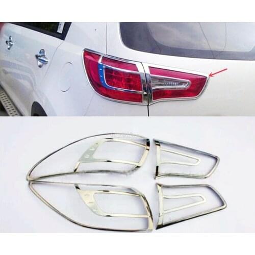 For Kia Sportage 2010 2011 2012 2013 2014 ABS Chrome Tail Light Surrounds Covers Trim Set