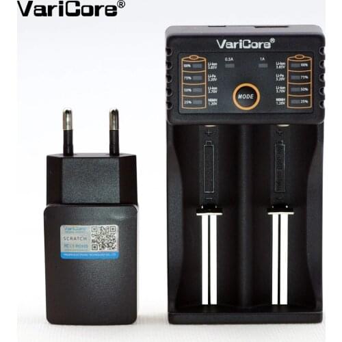 VariCore V20i 18650 charger 1.2V 3.7V 3.2V 3.85V AA / AAA 18350 26650 10440 14500 16340 25500 NiMH lithium battery charger+5V 2A