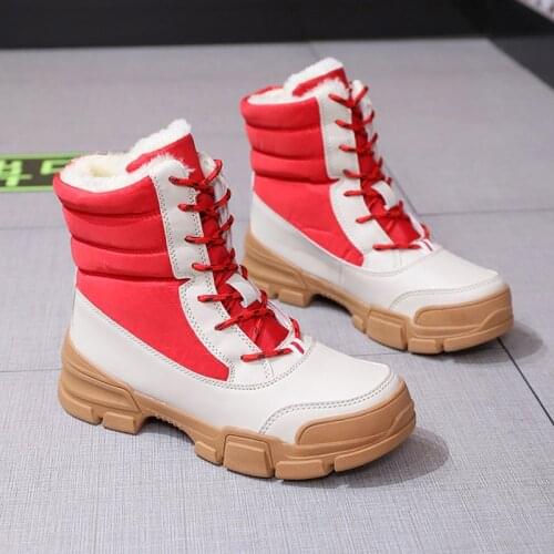 Snow Boots For Winter Warm Womens Boots Non-slip Waterproof Platform Ankle Boots Women Lace-up Comfortable Boots Botas Mujer