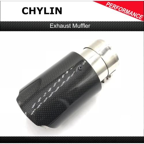 1pcs Car Accessories Top Quality 304 Stainless Steel Muffler Exhaust Tip Glossy Carbon Exhaust System Pipe For BMW