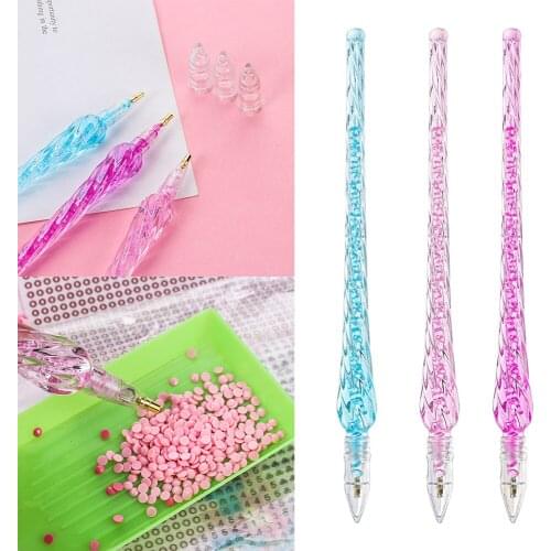 1PC Point Drill Crystal Pens Diamond Painting Pen DIY Cross Stitch Embroidery Crafts Household Sewing Diamond Painting Tool
