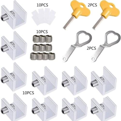 10PCS Adjustable Sliding Window Locks Stop Aluminum Alloy Door Frame Security Lock Child Window Locks with KeysHome Offi