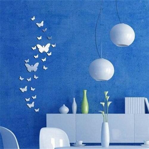 25Pcs/Set Butterfly Wall Stickers Combination 3D Mirror Stickers Home Decoration DIY Household Livingroom Bed Room Decor
