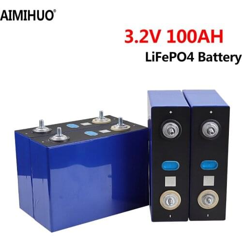 4pcs 3.2V 100Ah Battery 3.2V LiFePO4 Battery Pack Large Capacity for DIY 12V 24V 48V Electric Car RV Solar Energy Storage System