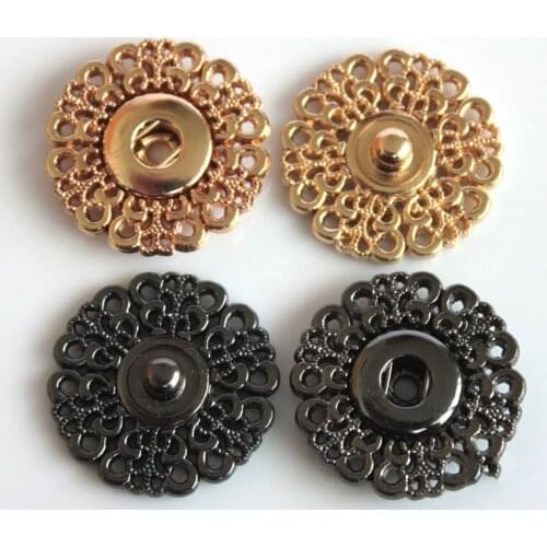 5PCS 15-30mm Gold Silver Black Metal Snap Buttons for Clothing Women Press Button Decorative Clothes Sewing Accessories