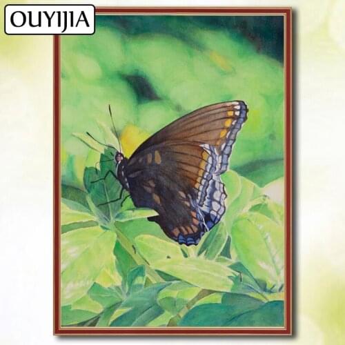 OUYIJIA 5D DIY Diamond Painting Full Square Butterfly Bird Flowers Animals Diamond Picture Of Rhinestones Embroidery Mosaic Sale