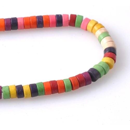 Mixed Flat Round natural tophus loose Beads For Jewelry Diy making 6mm 130pcs TRS0056