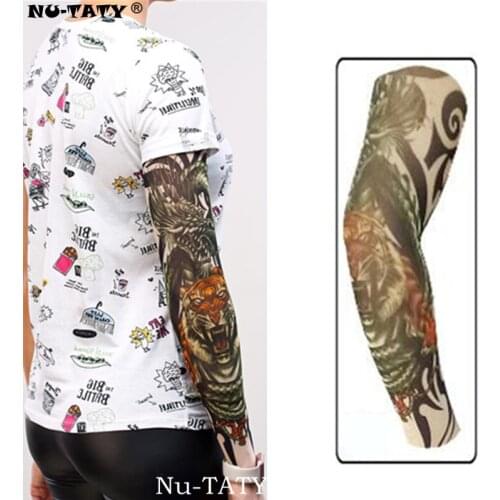 Nu-TATY Tiger dragon Man&woman style Tattoo Sleeve Stockings Body Art Leggings Cool Boys Girls Party Wearings