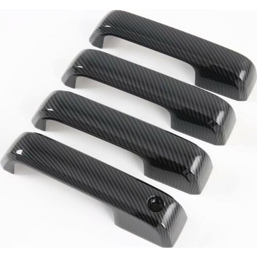 For Ford F-250 F250 2020 ABS Carbon Door knob Protector Door Handle Frame Cover Car Exterior Trim Styling Accessories