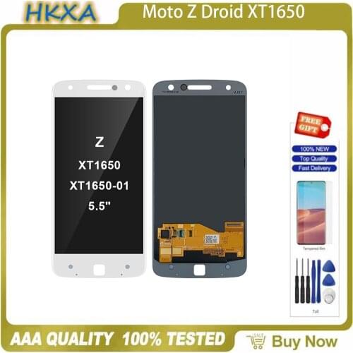 For Motorola Moto Z Droid 5.5" XT1650 XT1650-01 AMOLED LCD Display Touch Screen Digitizer Assembly Replacement Moto Z Droid